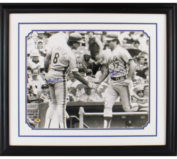 Gary Carter and Keith Hernandez Signed New York Mets Framed 16x20 Black & White MLB Photo