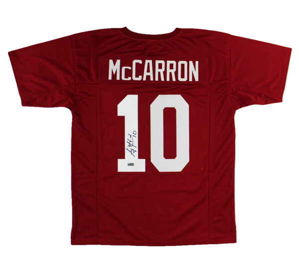 AJ McCarron Signed Alabama Custom Red Jersey