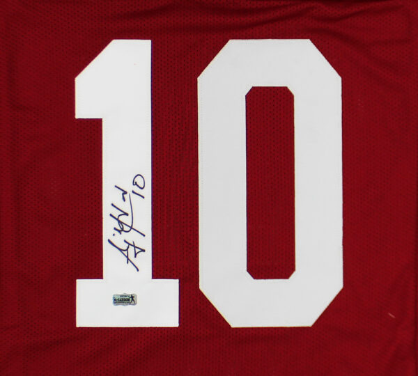 AJ McCarron Signed Alabama Custom Red Jersey - Image 2