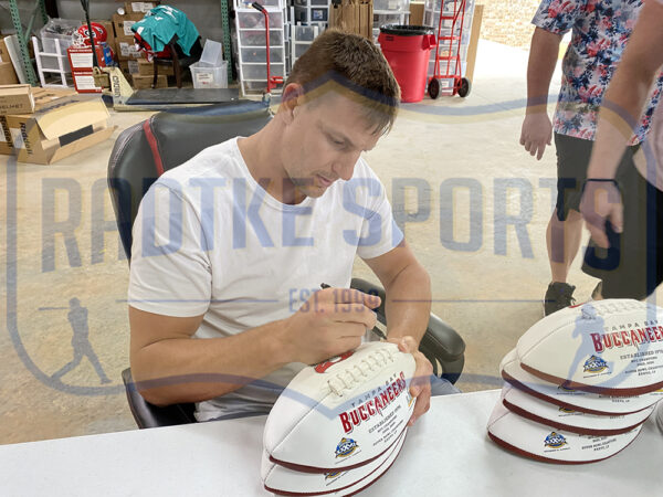 Rob Gronkowski Signed Tampa Bay Buccaneers Embroidered Logo SB XXXVII, SB LV NFL Football - Image 4