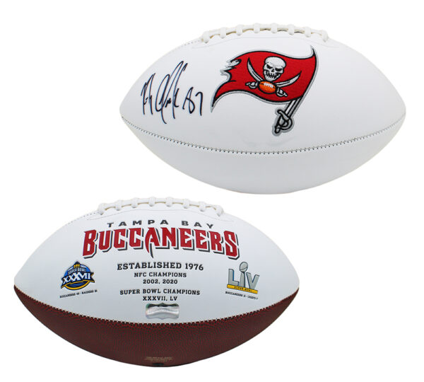 Rob Gronkowski Signed Tampa Bay Buccaneers Embroidered Logo SB XXXVII, SB LV NFL Football