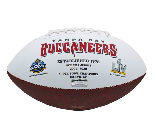 Rob Gronkowski Signed Tampa Bay Buccaneers Embroidered Logo SB XXXVII, SB LV NFL Football - Image 3