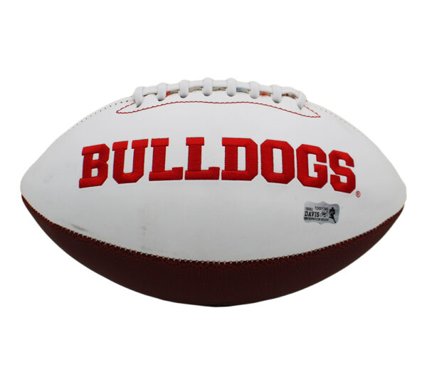 Terrell Davis Signed Georgia Bulldogs Embroidered Logo NCAA Football with "Go Dawgs" Inscription - Image 3
