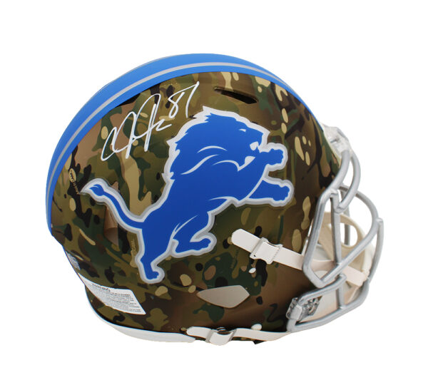 Calvin Johnson Signed Detroit Lions Speed Authentic Camo NFL Helmet