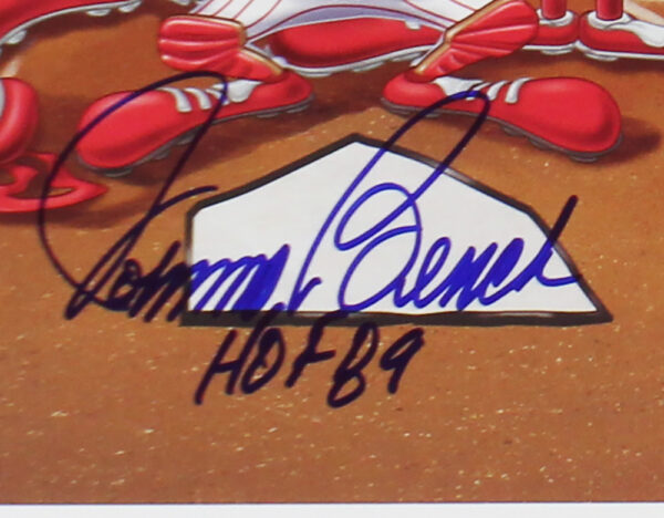 Johnny Bench Signed Cincinnati Reds Unframed 16x20 Looney Tunes MLB Photo with "HOF 89" Inscription - Image 2