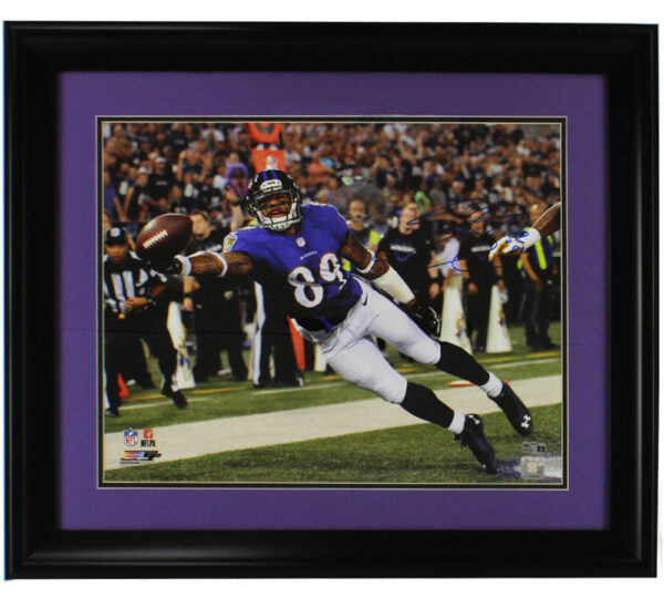Steve Smith Sr. Signed Baltimore Ravens Framed 16x20 NFL Stretching For Ball Photo
