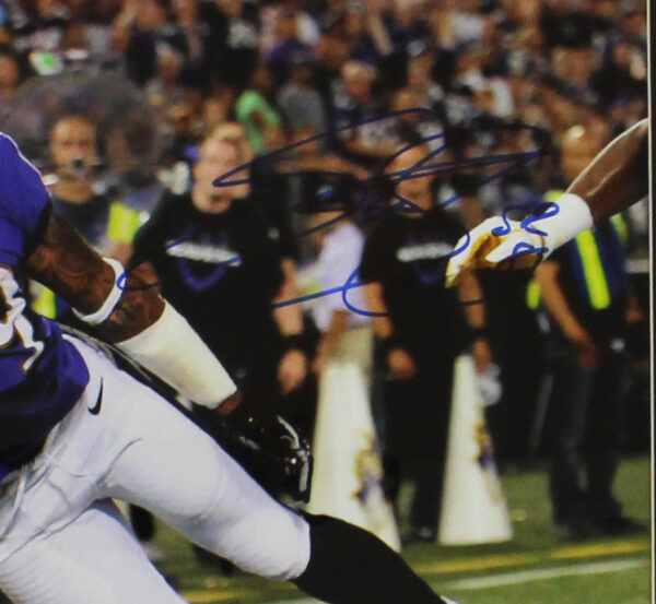 Steve Smith Sr. Signed Baltimore Ravens Framed 16x20 NFL Stretching For Ball Photo - Image 2