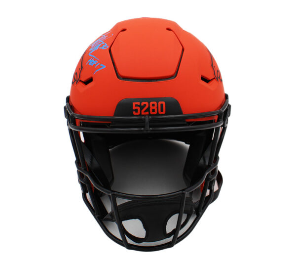 Terrell Davis Signed Denver Broncos Speed Flex Authentic Rave NFL Helmet with "HOF 17" Inscription - Image 3