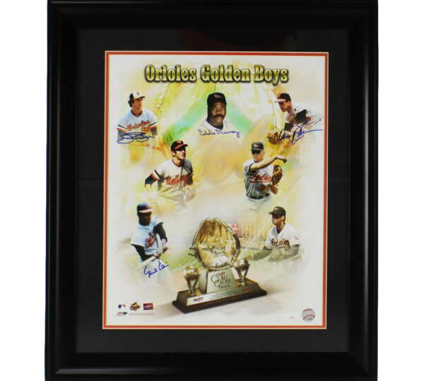 Eddie Murray, Jim Palmer, Davey Johnson, Paul Blair Signed Baltimore Orioles Framed 16x20 Orioles Golden Boys Collage MLB Photo