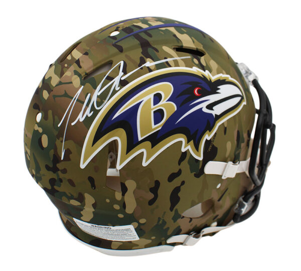 Terrell Suggs Signed Baltimore Ravens Speed Authentic Camo NFL Helmet