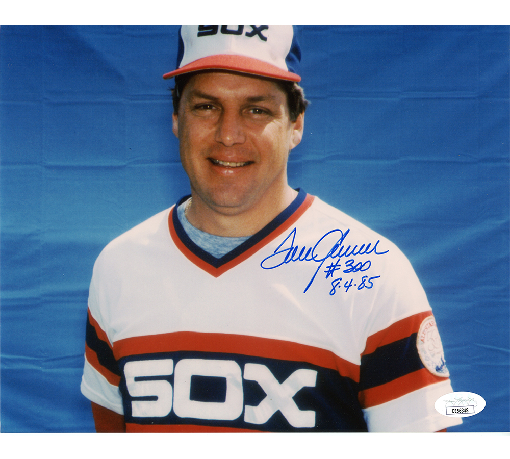 Tom Seaver Signed Boston Red Sox Unframed 8x10 Close Up Blue Background MLB Photo with "#300 8-4-85" Inscription