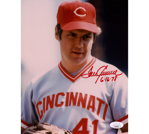 Tom Seaver Signed Cincinnati Red Unframed 8x10 Close Up MLB Photo with "6-16-78" Inscription