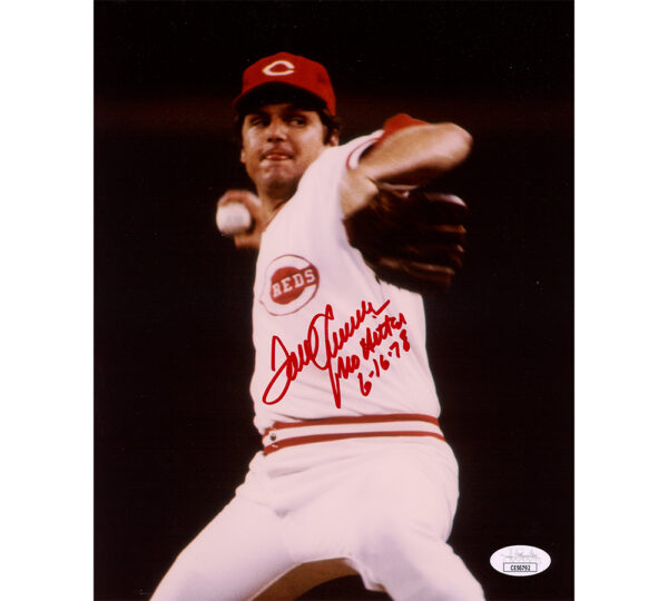 Tom Seaver Signed Cincinnati Red Unframed 8x10 MLB Pitching Photo with "No Hitter 6-16-78" Inscription