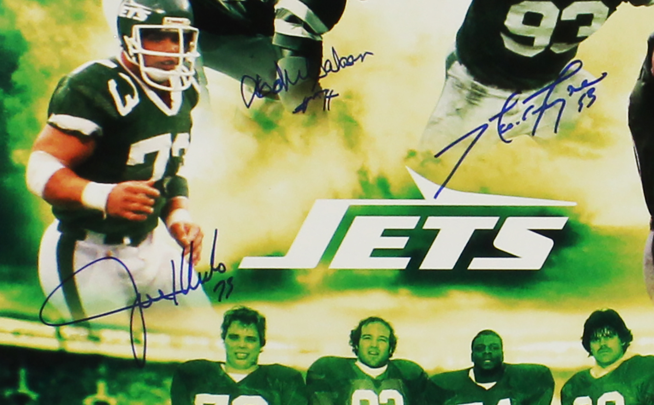 Joe Klecko, Marty Lyons and Abdul Salaam Signed New York Jets Unframed 16x20 Sack Exchange Collage NFL Photo - Image 2
