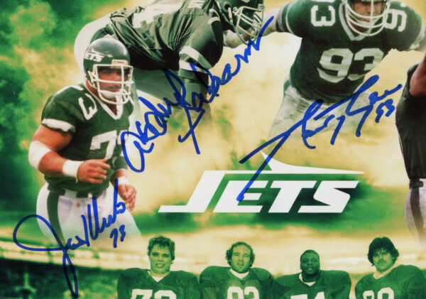 Joe Klecko, Marty Lyons and Abdul Salaam Signed New York Jets Unframed 8x10 Sack Exchange Collage NFL Photo - Image 2