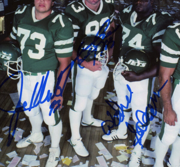 Joe Klecko, Marty Lyons and Abdul Salaam Signed New York Jets Unframed 8x10 Sack Exchange Standing NFL Photo - Image 2