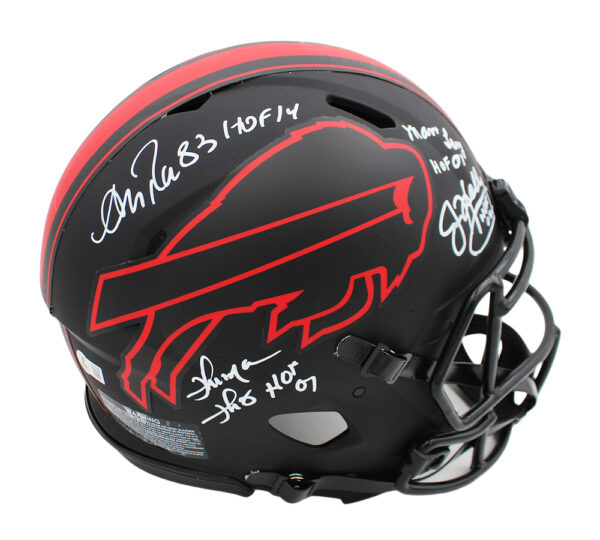 Andre Reed, Thurman Thomas Marv Levy & Jim Kelly Signed Buffalo Bills Speed Authentic Eclipse NFL Helmet - Image 2