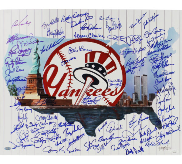 Don Mattingly, Lou Piniella, David Cone Signed New York Yankees Unframed 16x20 NYC MLB Photo with 72 Additional Signatures