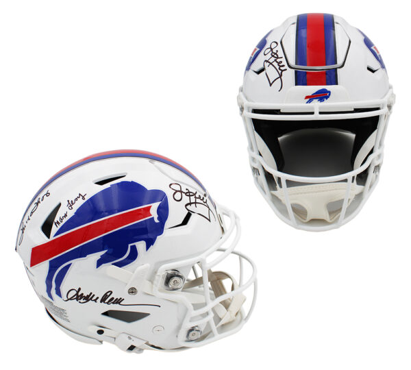 Andre Reed, Thurman Thomas Marv Levy & Jim Kelly Signed Buffalo Bills Speed Flex Authentic NFL Helmet