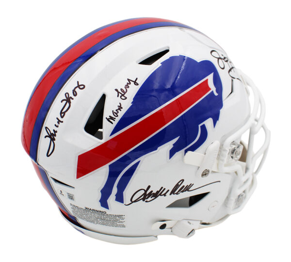 Andre Reed, Thurman Thomas Marv Levy & Jim Kelly Signed Buffalo Bills Speed Flex Authentic NFL Helmet - Image 3