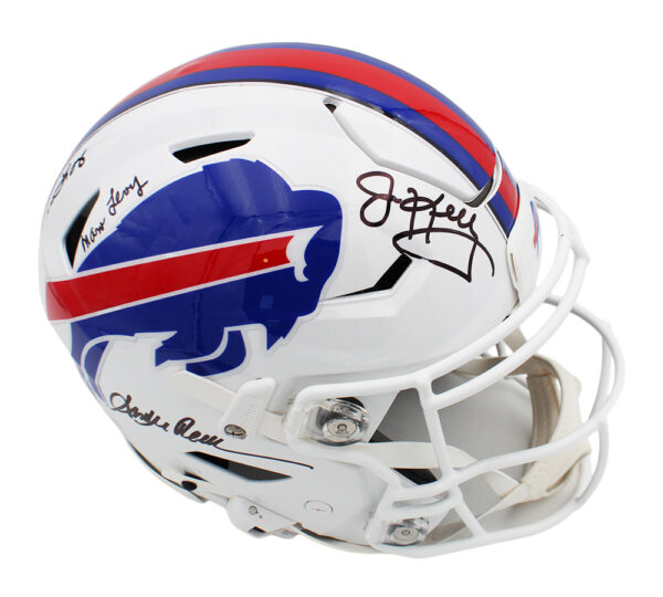 Andre Reed, Thurman Thomas Marv Levy & Jim Kelly Signed Buffalo Bills Speed Flex Authentic NFL Helmet - Image 4