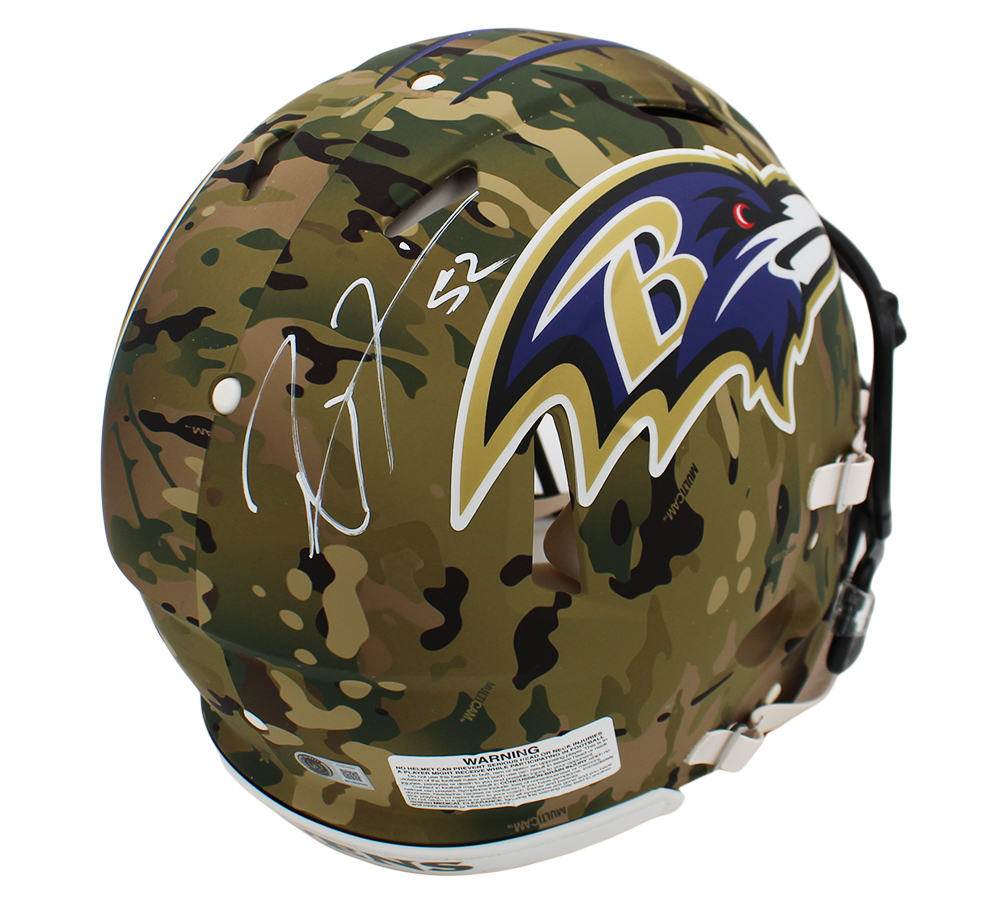 Ray Lewis Signed Baltimore Ravens Speed Authentic Camo NFL Helmet