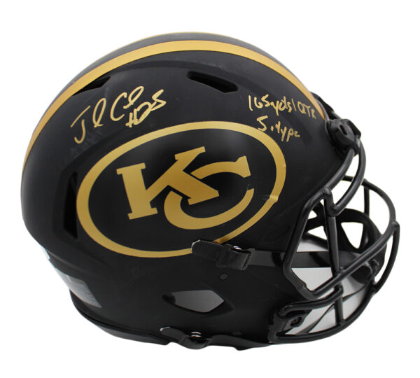 Jamaal Charles Signed Kansas City Chiefs Speed Authentic Eclipse Custom NFL Helmet with "165 yds/Qtr, 4.5 YPC" Inscription