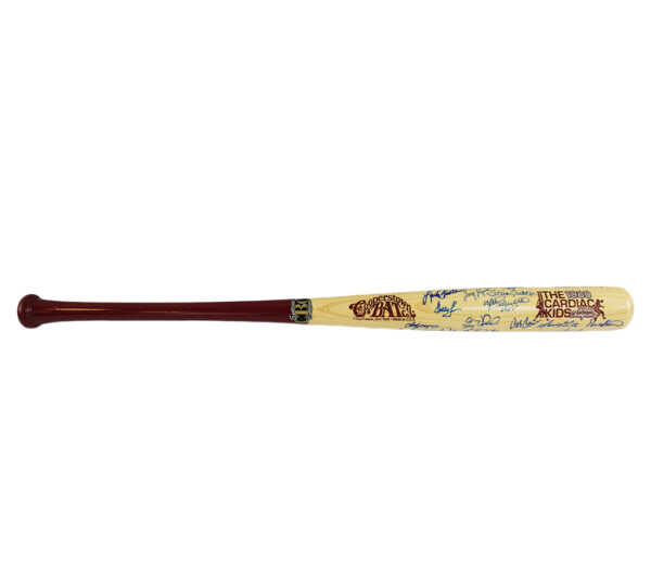 Mike Schmidt, Steve Carlton Multi-Signed Philadelphia Phillies 1980's Cardiac Kids Blonde/Red MLB Bat with 21 Additional Signatures - Image 6