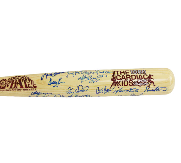 Mike Schmidt, Steve Carlton Multi-Signed Philadelphia Phillies 1980's Cardiac Kids Blonde/Red MLB Bat with 21 Additional Signatures - Image 3