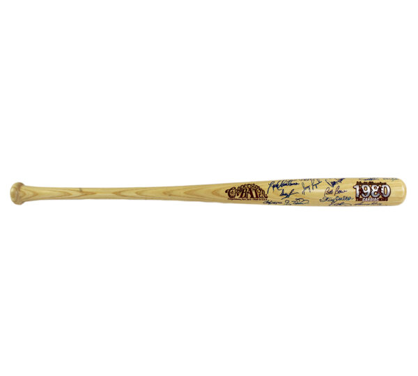 Mike Schmidt, Steve Carlton Multi-Signed Philadelphia Phillies 1980's World Series Champions Blonde MLB Bat with 21 Additional Signatures - Image 6