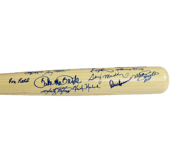 Mike Schmidt, Steve Carlton Multi-Signed Philadelphia Phillies 1980's World Series Champions Blonde MLB Bat with 21 Additional Signatures - Image 5
