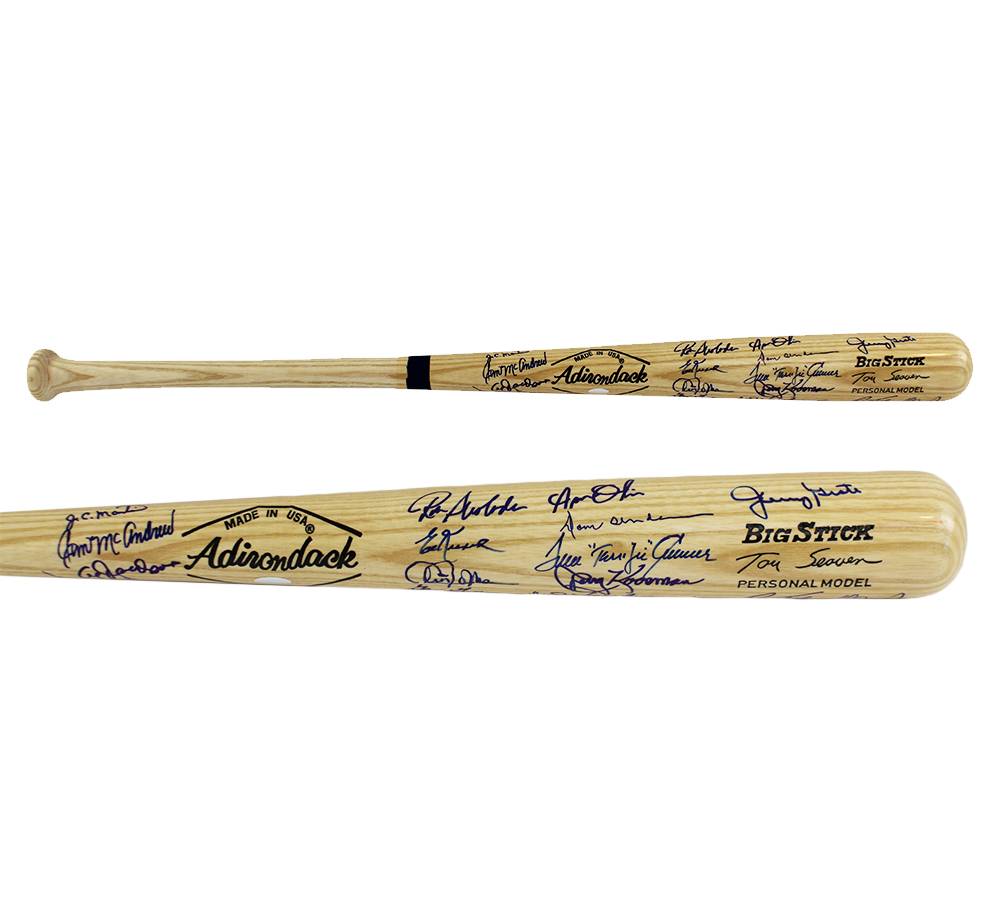 Tom Seaver, Nolan Ryan Multi-Signed New York Mets Adirondack Tom Seaver Edition 1969 World Series Champions Blonde MLB Bat with 21 Additional Signatures - Image 2