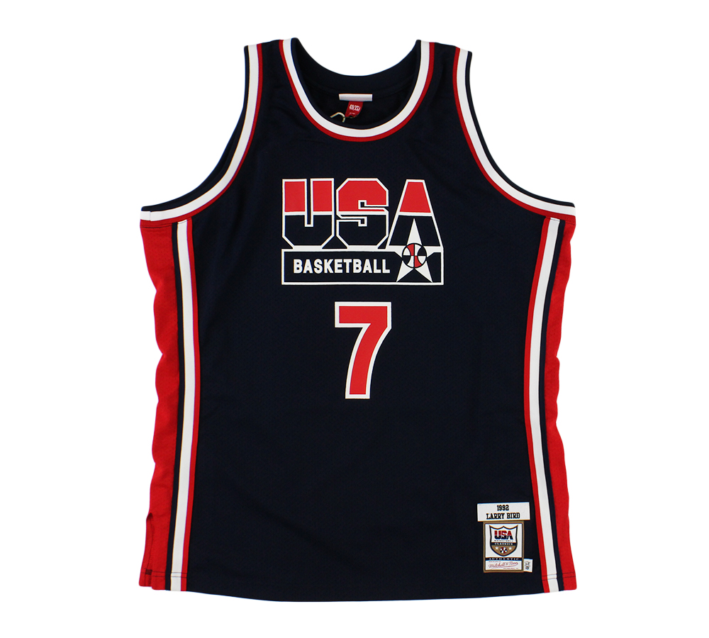 Larry Bird Signed Dream Team Mitchell & Ness Authentic 1992 Navy Jersey - Image 3