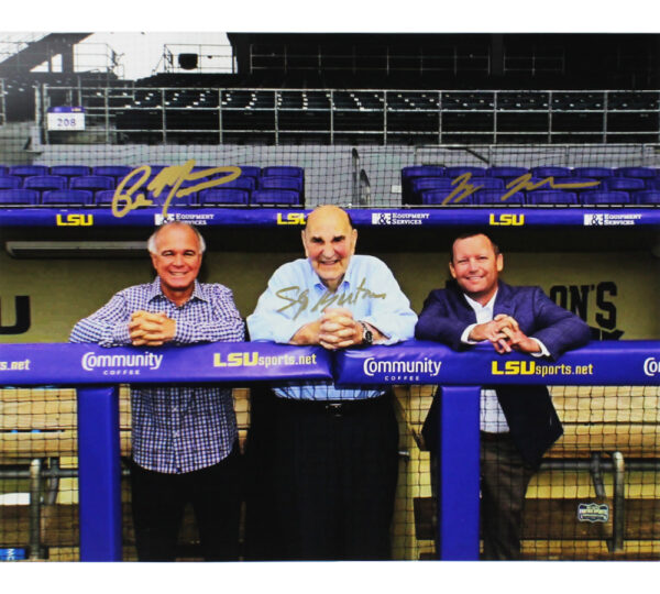 Skip Bertman, Jay Johnson, Paul Mainieri LSU Tigers Coaches Unframed 16x20 MLB Dugout Photo
