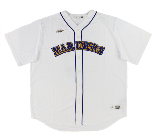 Ken Griffey Jr. Signed Seattle Mariners Nike Cooperstown Throwback White MLB Jersey - Image 3