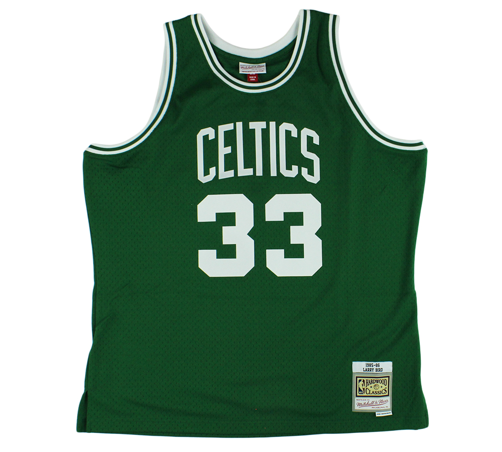 Larry Bird Signed Boston Celtics Mitchell and Ness Green Jersey