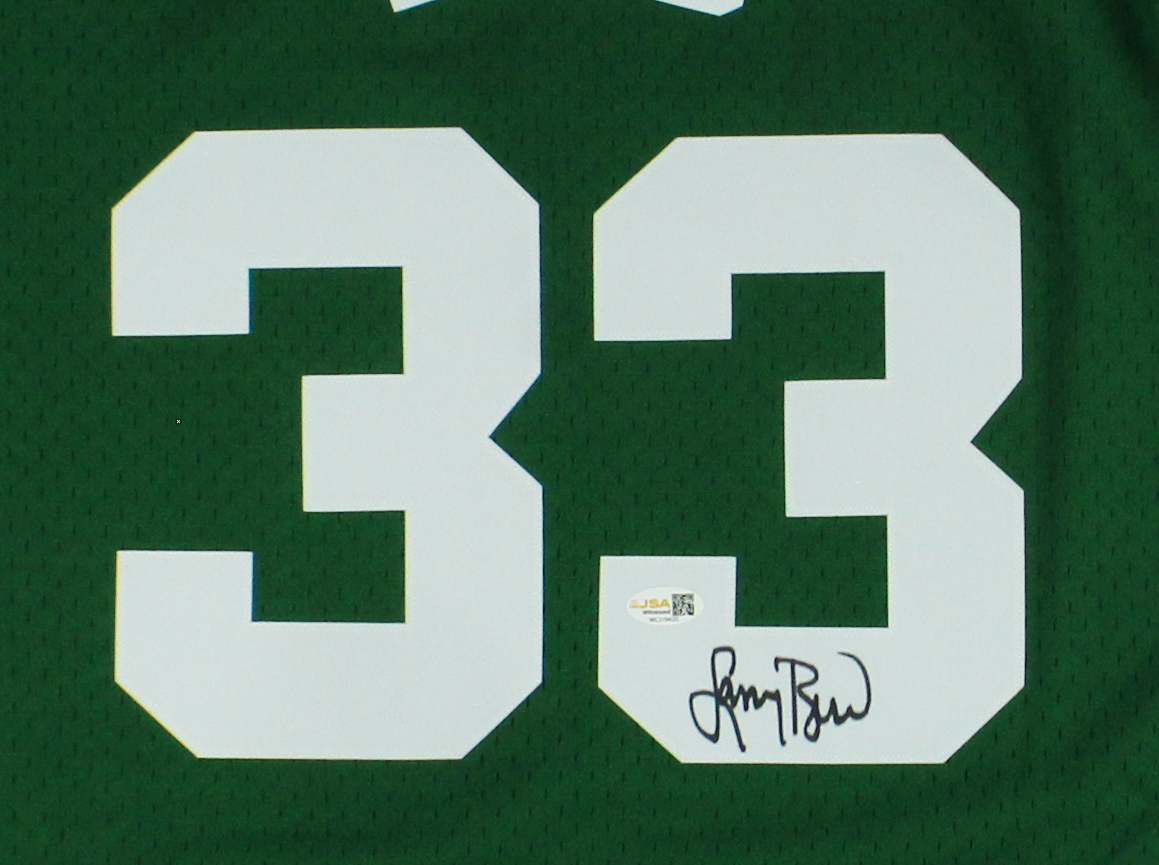Larry Bird Signed Boston Celtics Mitchell and Ness Green Jersey - Image 3