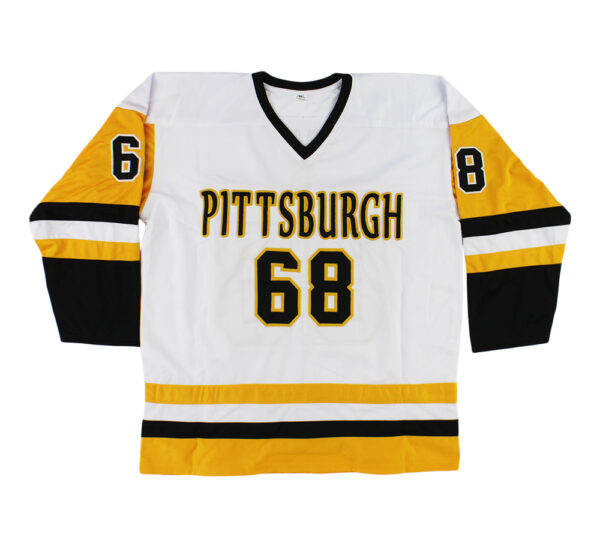 Jaromir Jagr Signed Pittsburgh Penguins Custom White NHL Jersey - Image 3