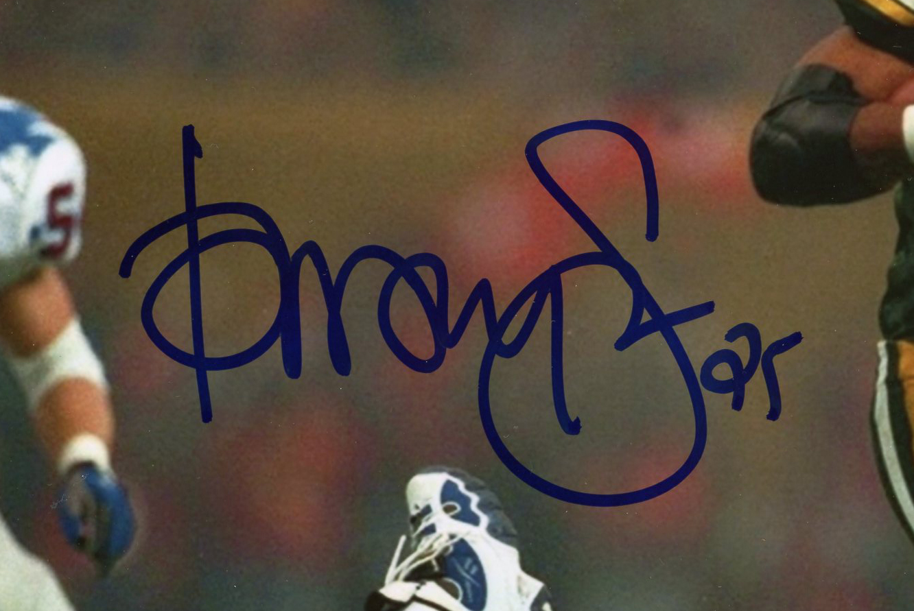 Dorsey Levens Signed Green Bay Packers Unframed 8x10 Super Bowl Hurdle Photo - Image 2