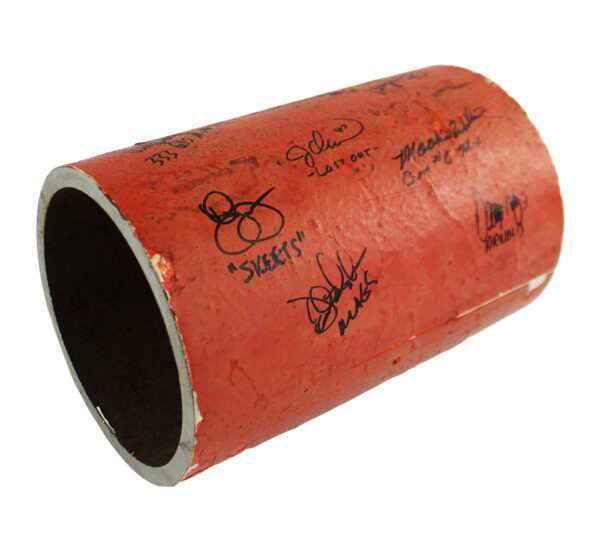 1986 New York Mets Team Signed Shea Stadium Foul Pole #1 including Terry Leach, Ed Hearn, Danny Heep