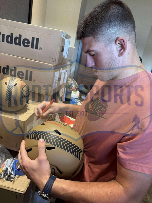 George Karlaftis Signed Kansas City Chiefs Speed Full Size Salute To Service 2 NFL Helmet - Image 2