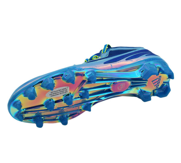 Size 11 Blue and Green Metallic Adidas Cleats - Image 9
