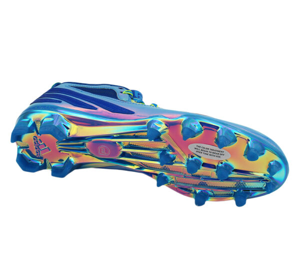 Size 11 Blue and Green Metallic Adidas Cleats - Image 8