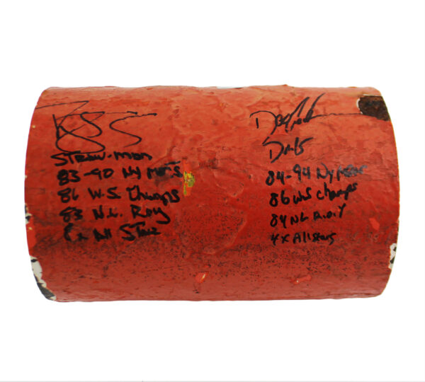 Dwight Gooden and Darryl Strawberry Signed New York Mets Shea Stadium Foul Pole with 10 Inscriptions