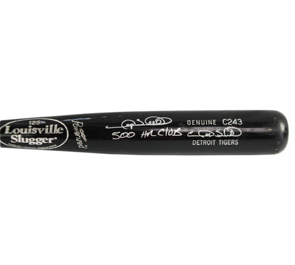 Gary Sheffield Signed New York Yankees Louisville Slugger Black MLB Bat with "500 HR Club" Inscription - Image 2