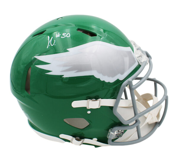 Jihaad Campbell Signed Philadelphia Eagles Speed Authentic Kelly Green NFL Helmet