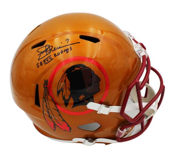 Joe Theismann Signed Washington Redskins Speed Full Size Flash Custom Decal NFL Helmet with "SB XVII Champs" Inscription