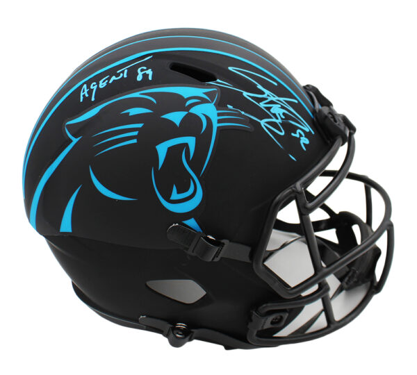 Steve Smith Sr. Signed Carolina Panthers Speed Full Size Eclipse NFL Helmet with "Agent 89" Inscription - Image 2