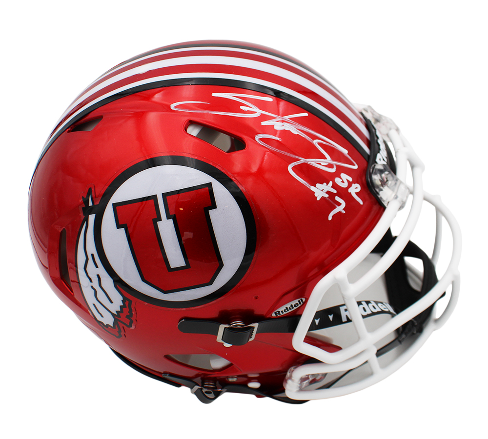 Steve Smith Sr. Signed Utah Utes Speed Authentic Radiant Red NCAA Helmet