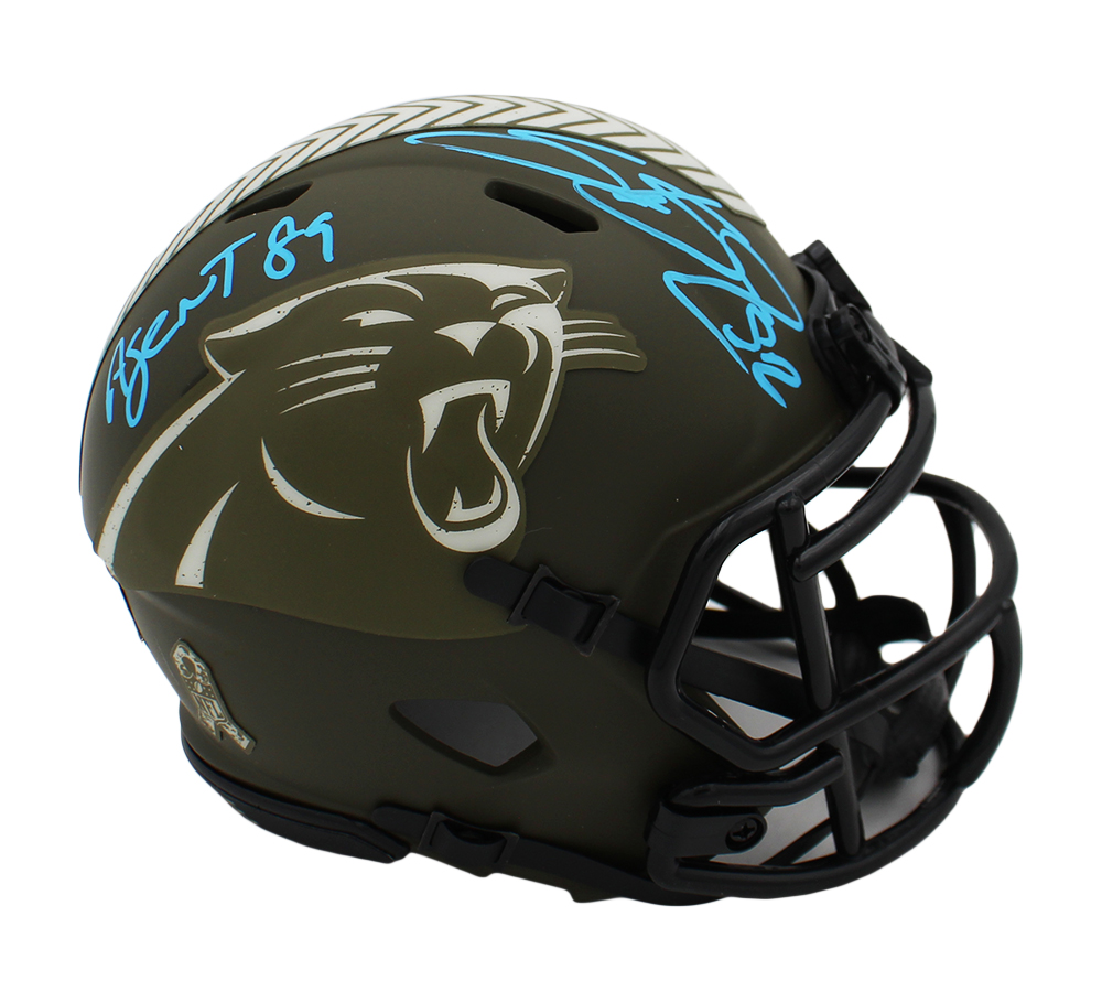 Steve Smith Sr. Signed Carolina Panthers Speed Salute to Service NFL Mini Helmet With "Agent 89" Inscription - Image 2